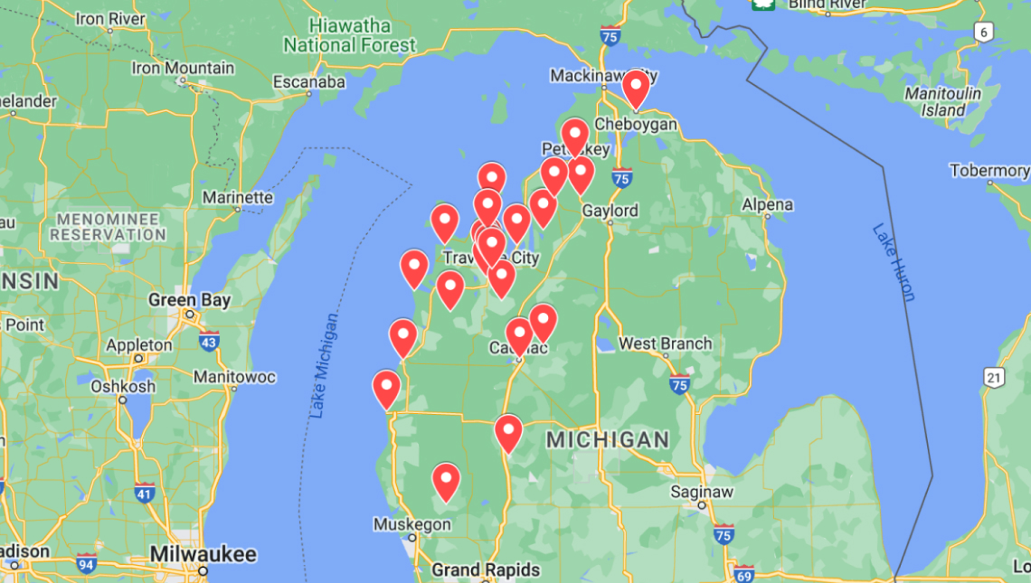 F S Roofing service area map